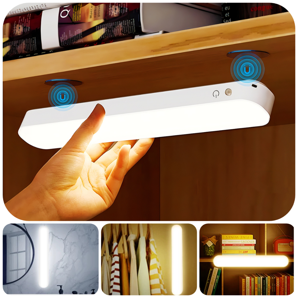 28 CM Lâmpada De Mesa LED De Recarregável Luz Noturna Leitura Com Base Magnética Lâmpada Para Guarda Roupa