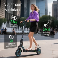 HONEYWHALE M2 MAX Patinete Elétrico Adulto, 500W Scooter Eletrica, 32KM/H, 22KM Autonomia Máxima