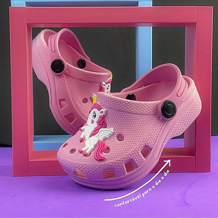 babuche infantil criança menina 19 ao 32 papete confortavel feminino unicornio calçado infantil