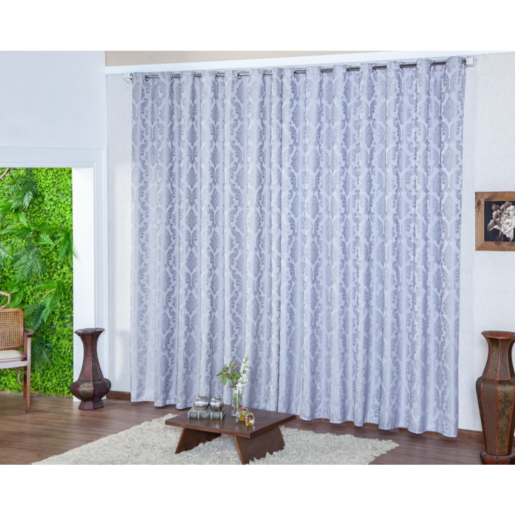 Cortina jaquard Semi blackout 4,00x2,40 Ilhos Cromado