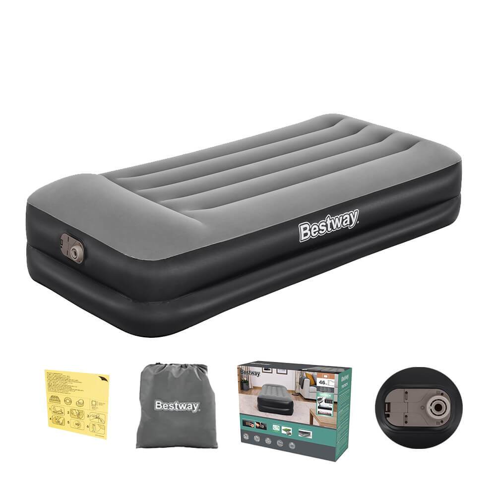 Colchao Inflável Solteiro Single Premium Com Bomba Embutida 110V ou 220V + Bolsa Bestway - Sports & Outdoors
