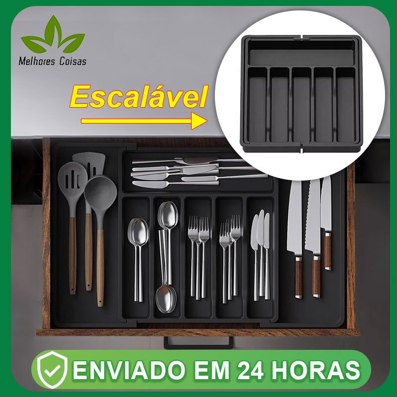Organizador de Gaveta Porta Talheres Separador  de Gaveta Cozinha para Extensor Utilidade Domestica