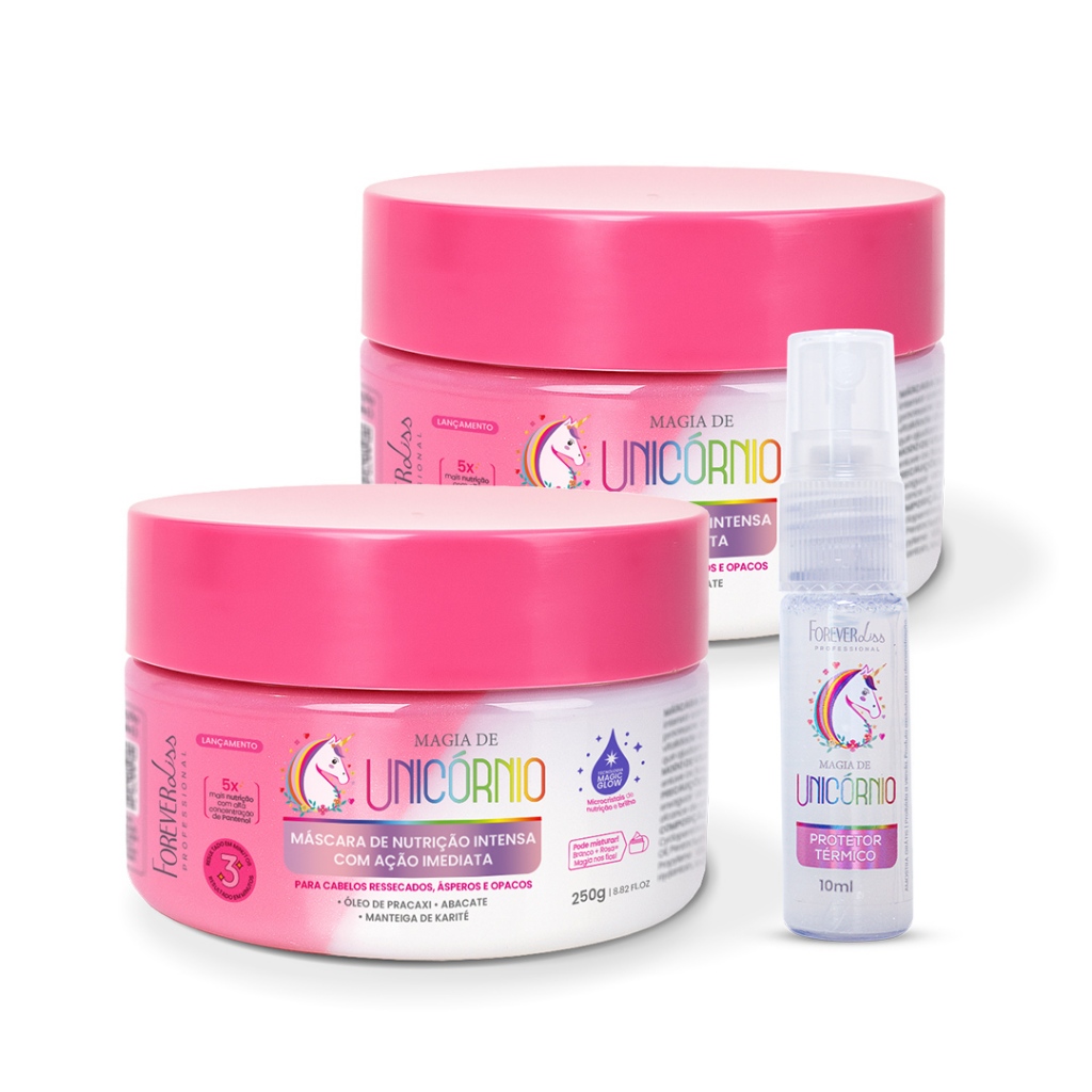 Combo Máscara Magia de Unicórnio GANHE Mini Protetor Térmico Forever Liss - Beauty
