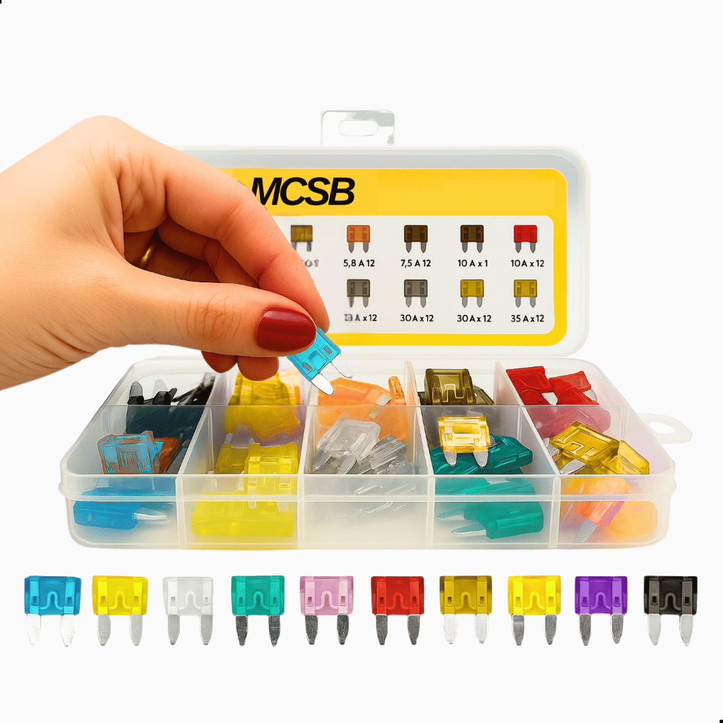 Kit 480 Mini Fusíveis Lâmina Carro Caminhão Automotivo Com Estojo + Presilha MCSB Veicular