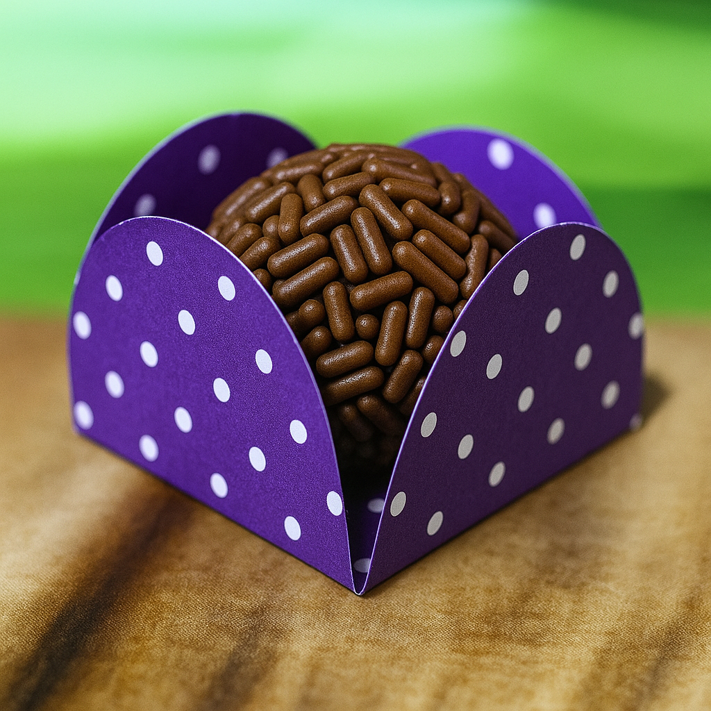 Detalhes do 50~450 Forminhas Poá Roxo/Branco Para Doces 4 Pétalas 3,3X3,3X2,2  10.26 (Nc Toys Simples)