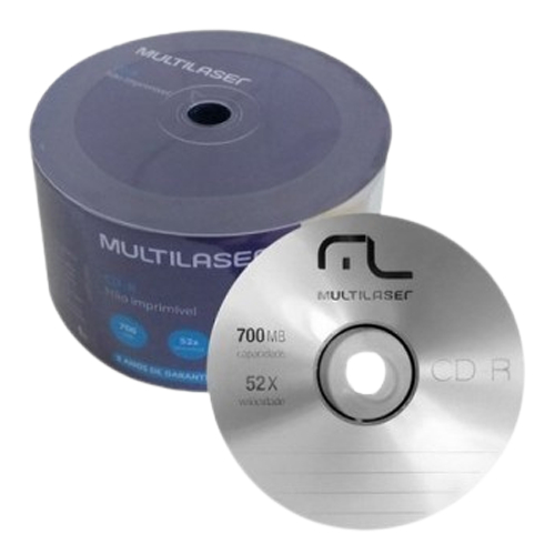 CD-R Gravável 50 Unidades 700MB 80min 52X Elgin / Multilaser