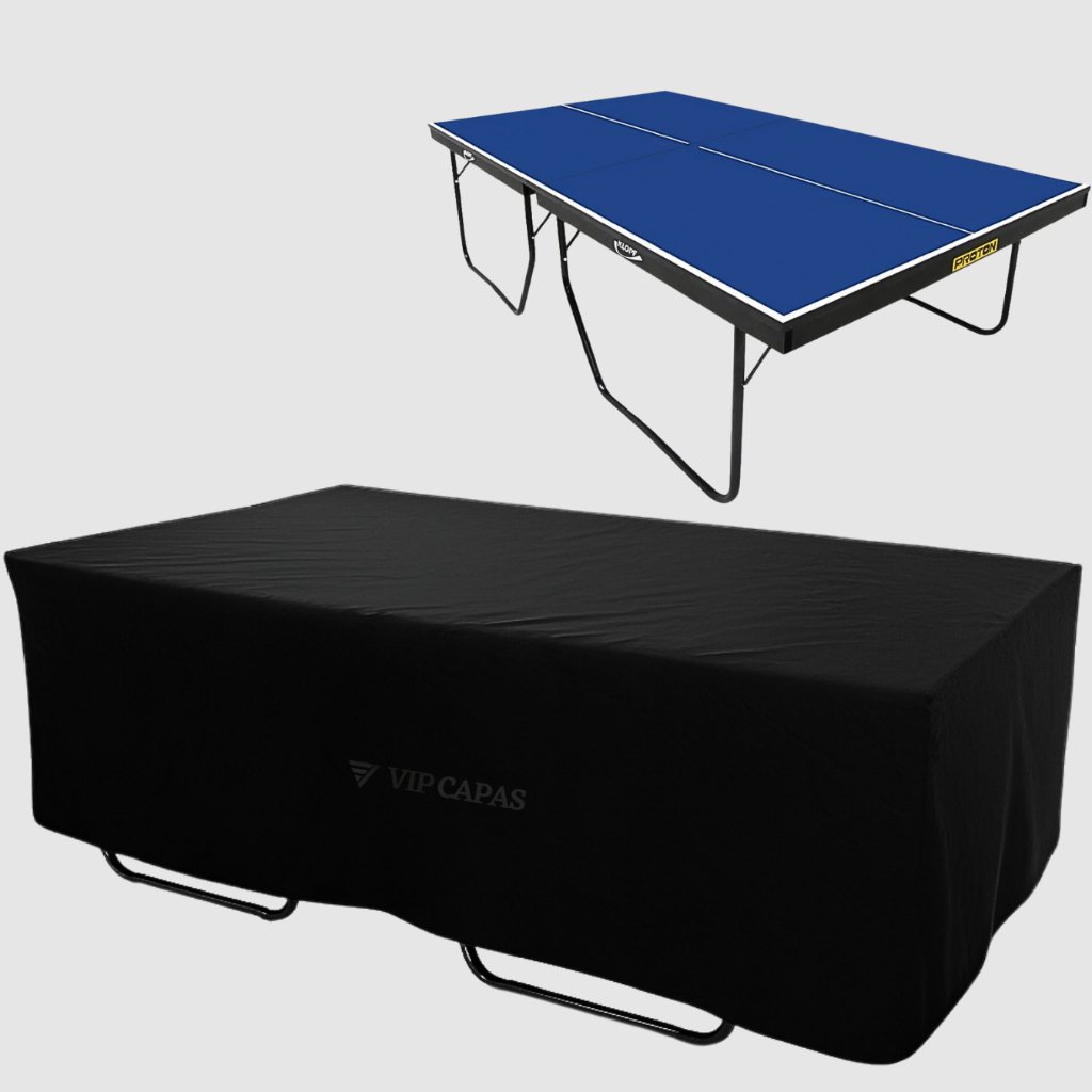 Capa Slim Protetora Impermeavel Anti Poeira Mesa Ping Pong Tênis Mesa Corino Saia Longa Preta