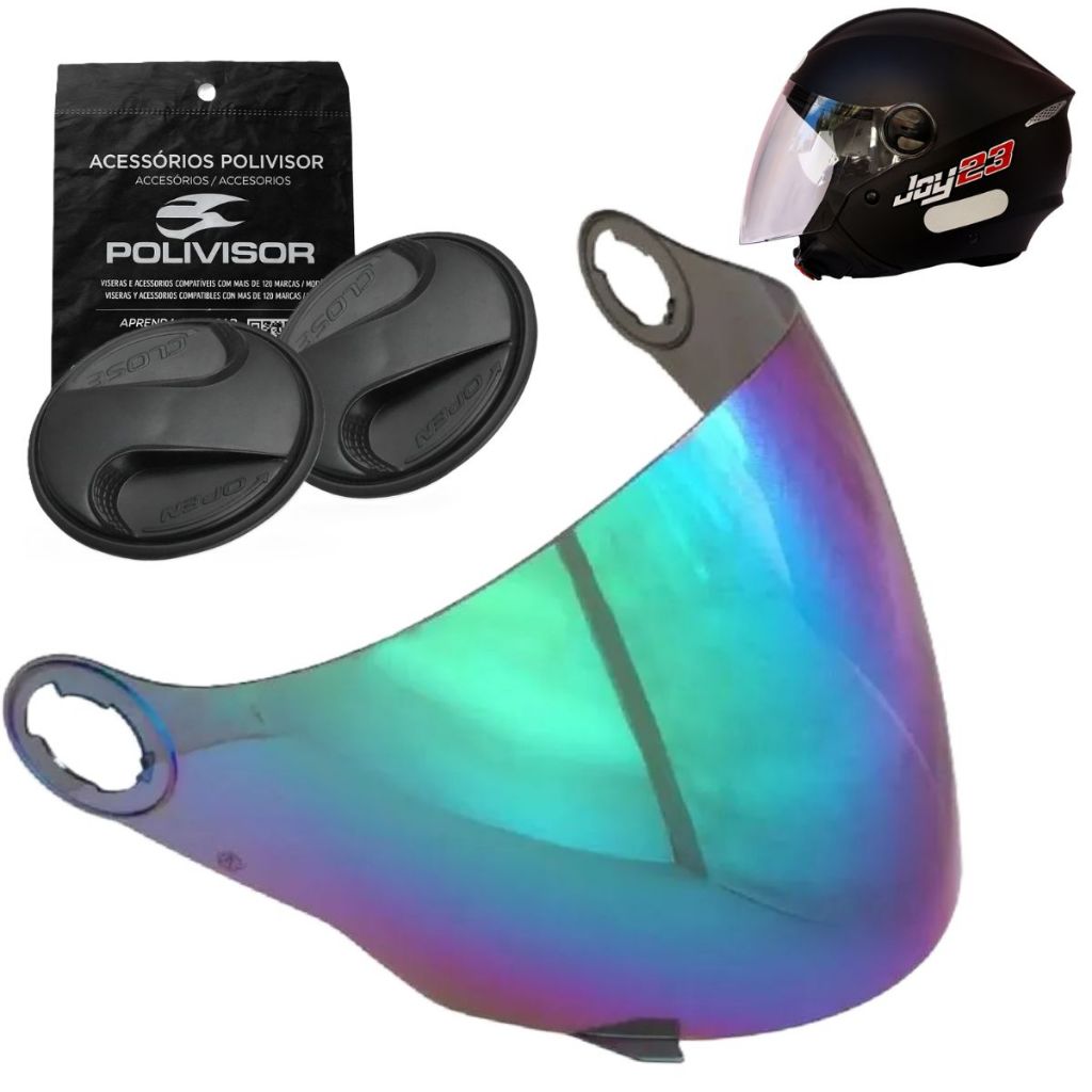 Viseira + Botões Laterais P/ Capacete New Liberty 3 / New Atomic / Joy 23 (Aberto) em Oferta na Shopee