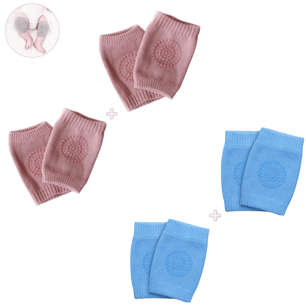 2 Kit's Joelheira Bebê 2 Pares Engantinhar Antiderrapante protetor para o joelho infantil Buba Macia