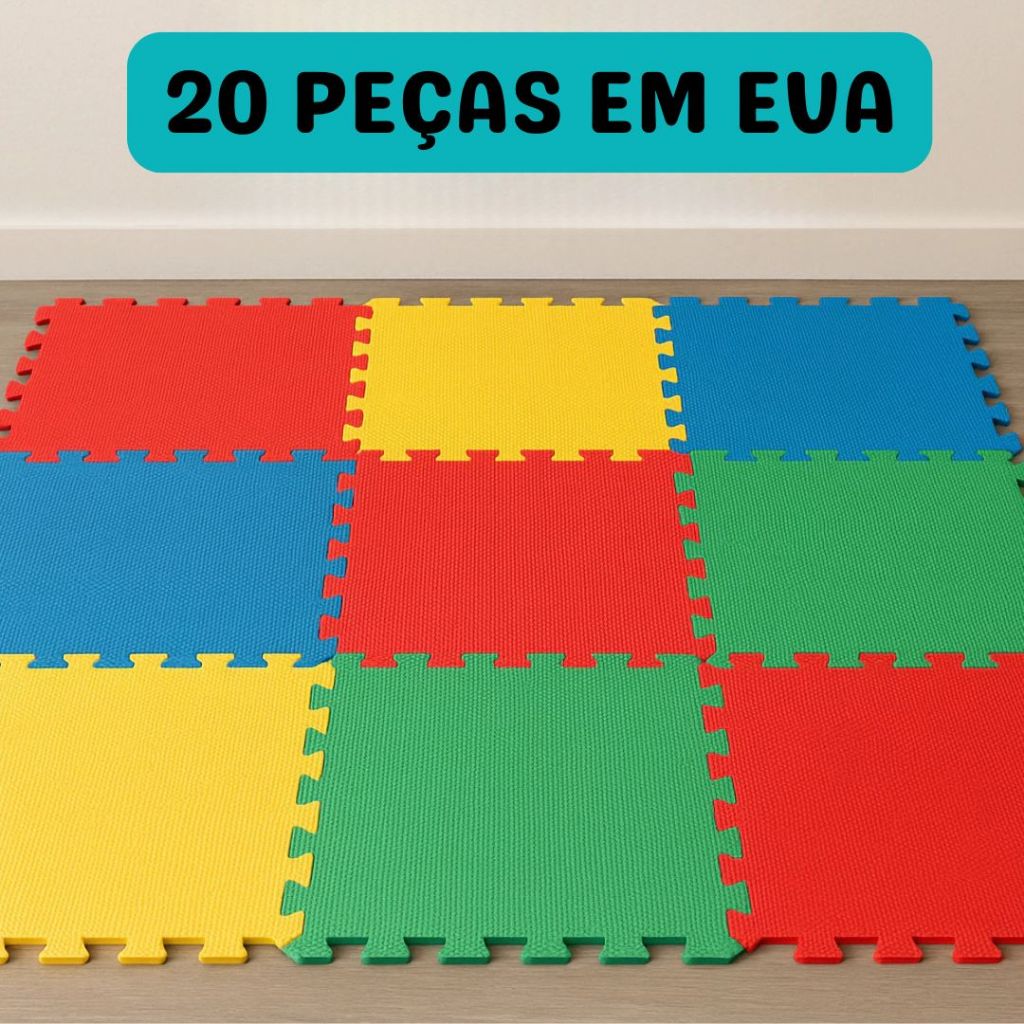Tatame De EVA Kits Com 10 ou 20 Unidades - Colorido - Econômico em Oferta na Shopee