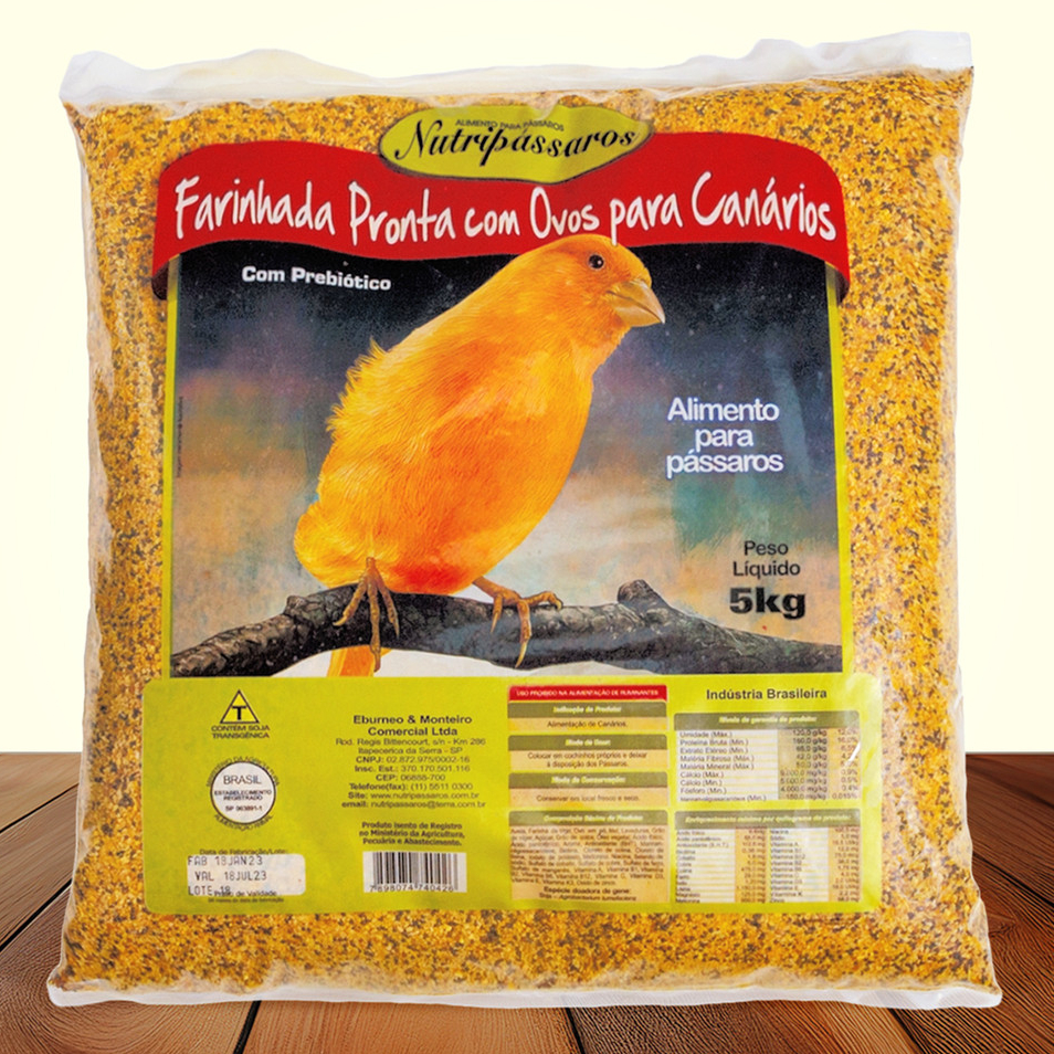 Farinhada Para Canarios Pronta com Ovos Ração Nutripassaros 5kg em Oferta na Shopee