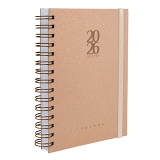 Agenda 2026 Plus Capa Dura Solid Glitter Cores em Oferta na Shopee