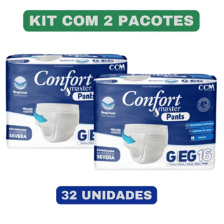Kit 2 Pacotes Fralda Confort Master Pants G/EG 16 unidades cada - Total 32un em Oferta na Shopee