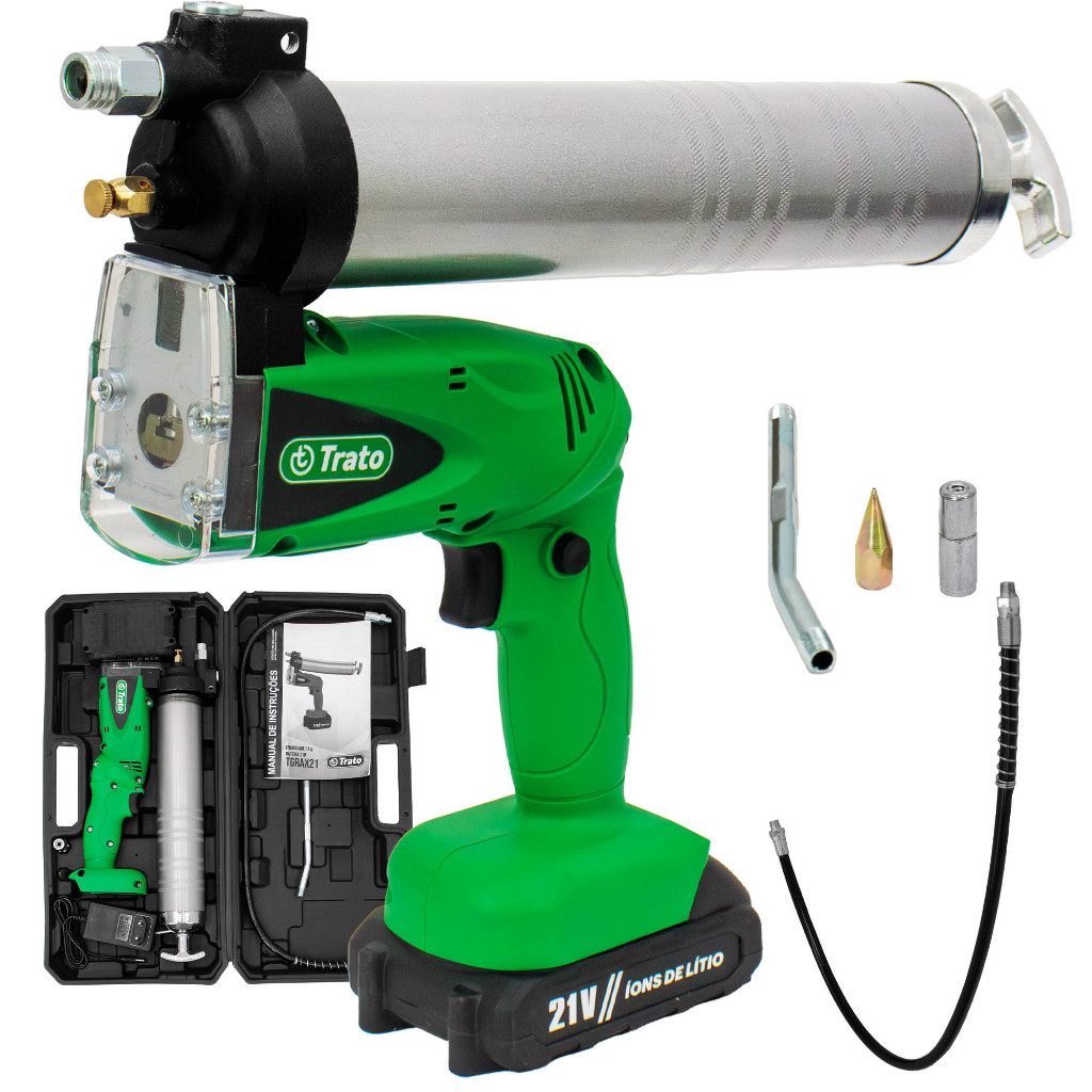 Engraxadeira Pistola Graxa Bateria 21v 9000psi Tgrax21 Trato em Oferta na Shopee