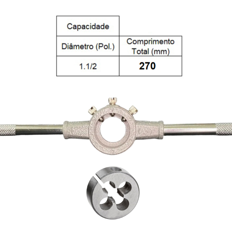 PORTA COSSINETE 1.1/2 POLEGADA + COSSINETE MANUAL AÇO LIGA 9/16 X 18 UNF - ANSI - ROCAST