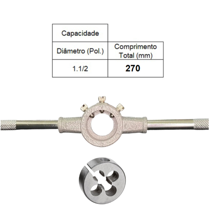 PORTA COSSINETE CAPACIDADE 1.1/2 POLEGADA +  COSSINETE MANUAL AÇO LIGA M10 X 1,0 - ANSI - ROCAST