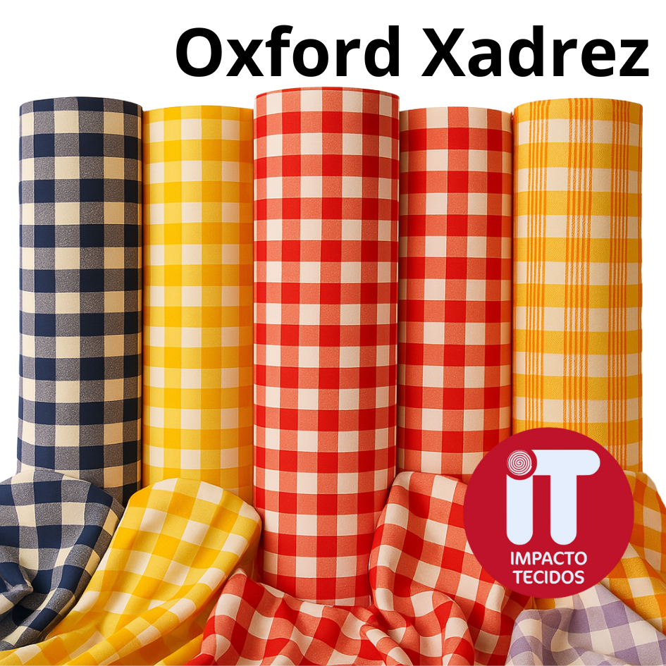 Tecido Oxford Estampado Xadrez 1m x 1,50m para Toalhas de Mesa Decoração e Artesanato