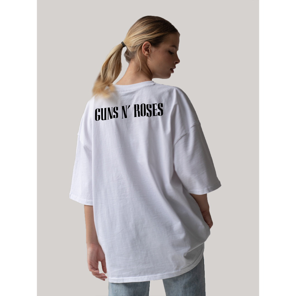 Camiseta Oversized Unissex Guns N' Roses | Estampa Oficial | Banda de Rock | Conforto e Estilo