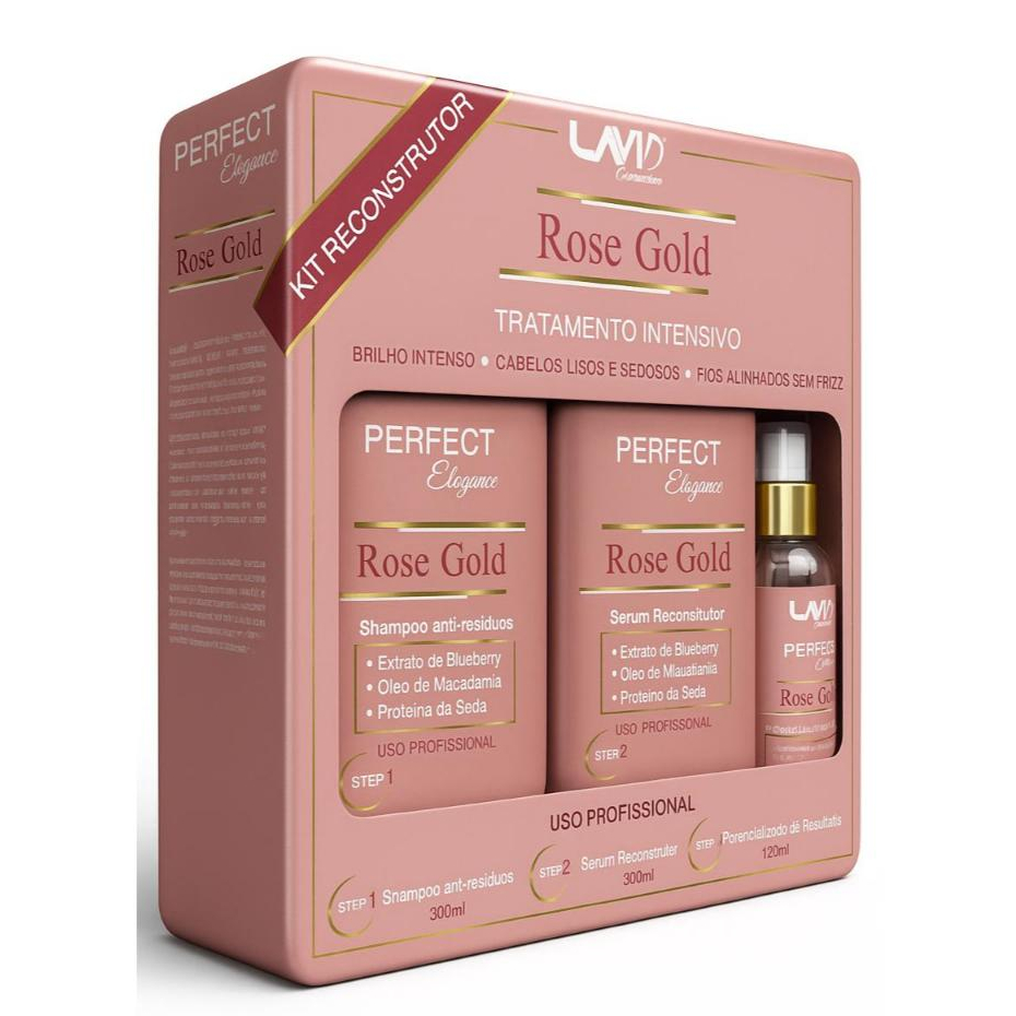 Kit Progressiva Orgânica Sem Formol Rose Gold +Pós-química Neutralizante de Odores 300ml