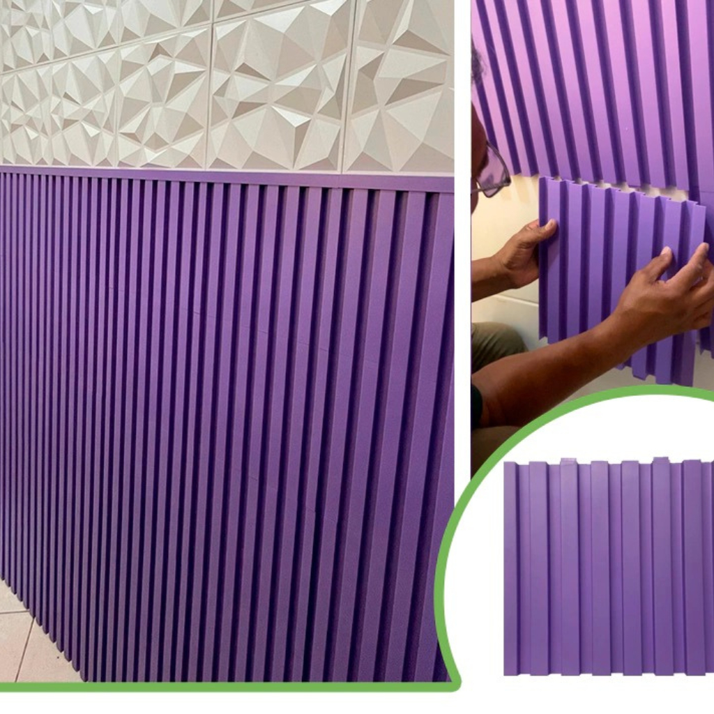 Kit 6m² Painel Ripado Lavanda 30x30 - 66 peças | Anti-impacto | Autocolante em Oferta na Shopee