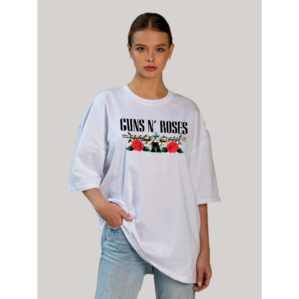 Camiseta Oversized Unissex Guns N' Roses  Banda de Rock | Conforto e Estilo