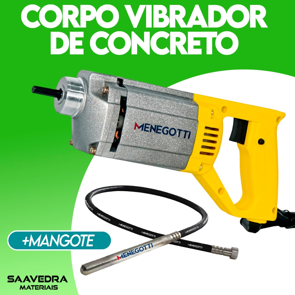 Vibrador De Concreto 1000w 220v + Mangote De 2,5m Menegotti em Oferta na Shopee