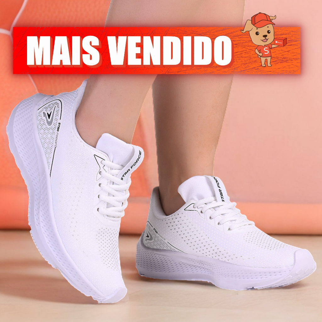 Tênis Confortável para caminhada academia corrida pra malhar treino barato leve macio unissex macio