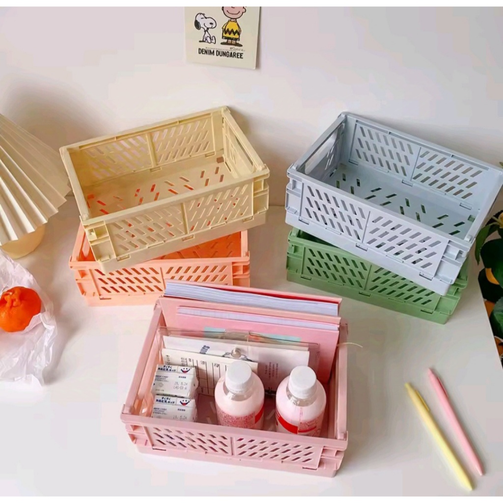 Caixa Cesta  Organizadora Dobrável – Estilo Colmeia Colorida 🌈 em Oferta na Shopee