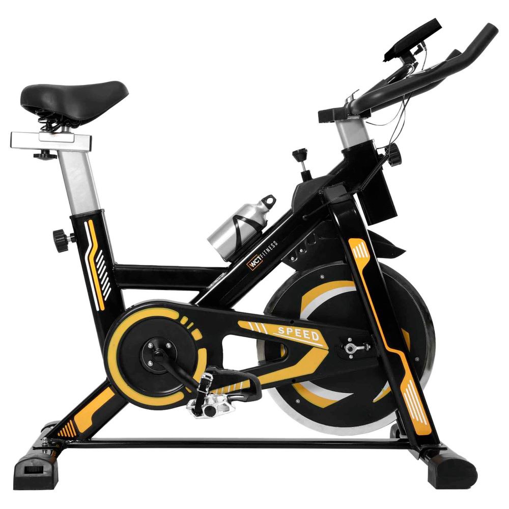 Bicicleta Spinning Roda de Inércia de 13kg Preto Amarelo Residencial - WCT FITNESS