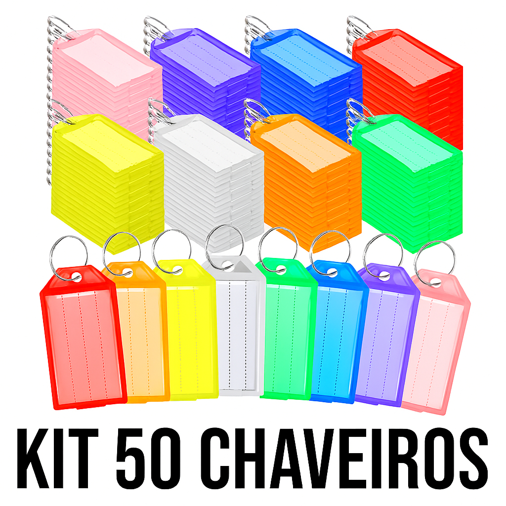 Chaveiros de Identificação Chaveiro com Etiqueta Caixa Com 50 chaveiros