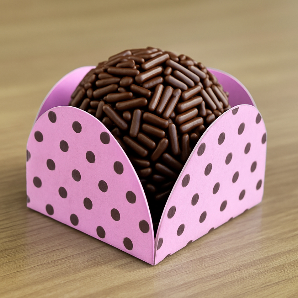50~450 Forminhas Poá Rosa/Marrom Para Doces 4 Pétalas 3,3X3,3X2,2 10.23 (Nc Toys Simples) · foto 2
