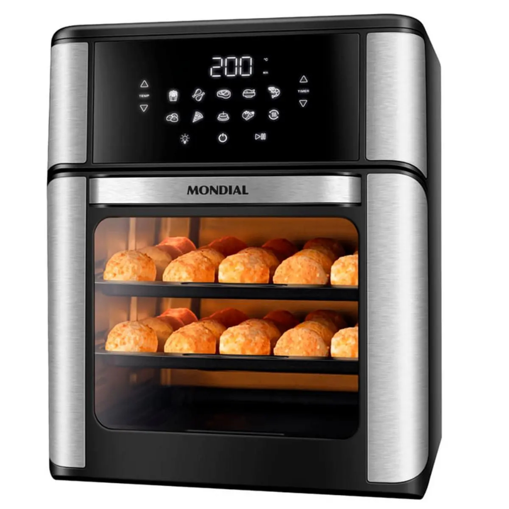 Fritadeira Air Fryer Forno Mondial AFON-12L-BI 12L 2000W 127V - Preto/Inox em Oferta na Shopee