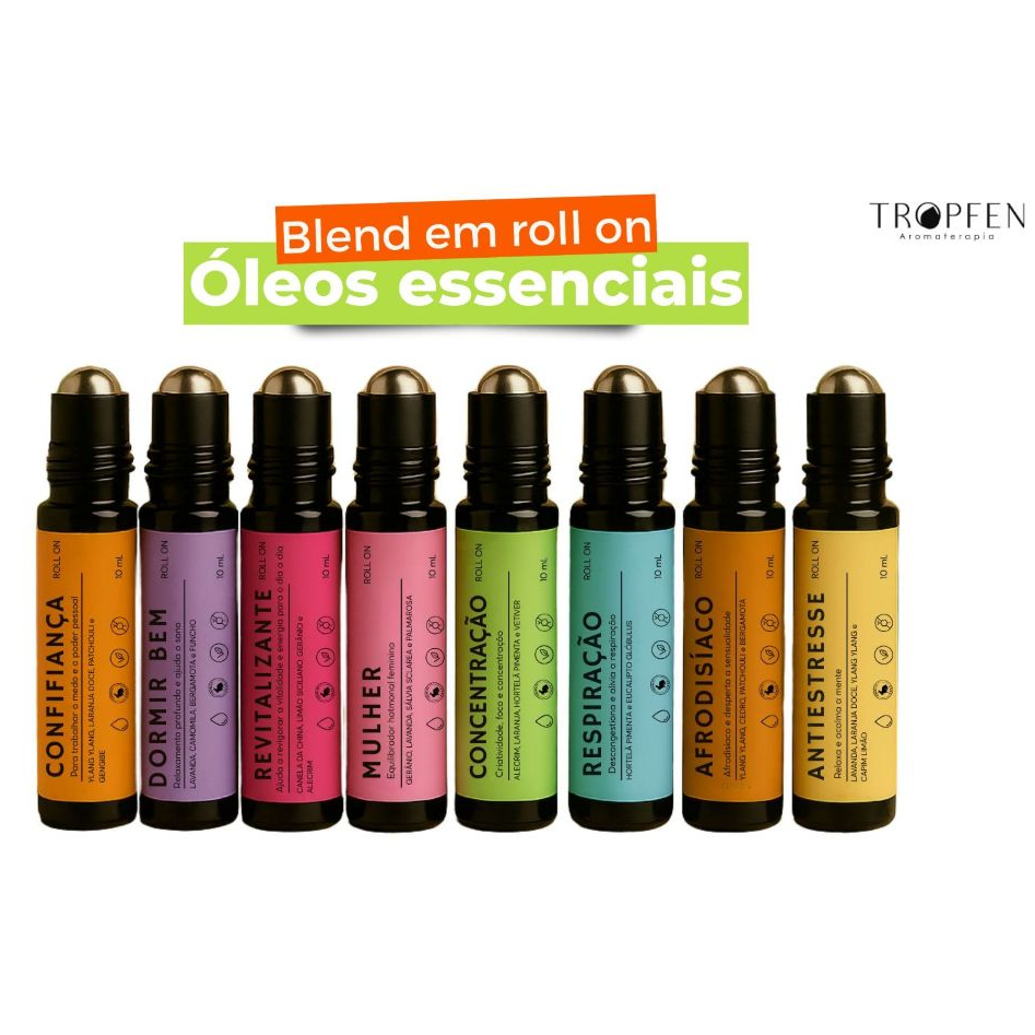 Blend Óleo Essencial Roll On Terapêutico Pronto para Uso - 10 mL