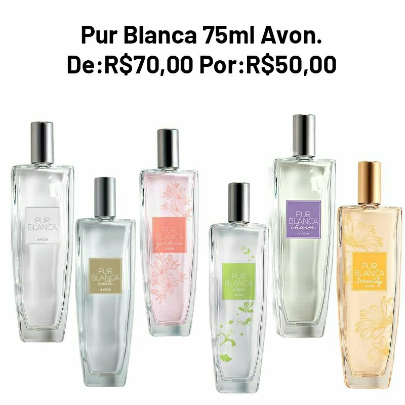 Pur Blanca Deo Colônia Avon 75ml (Perfume Feminino): Serenity, Original, Charm, Noite, My Essence, Gardenia ou Hope