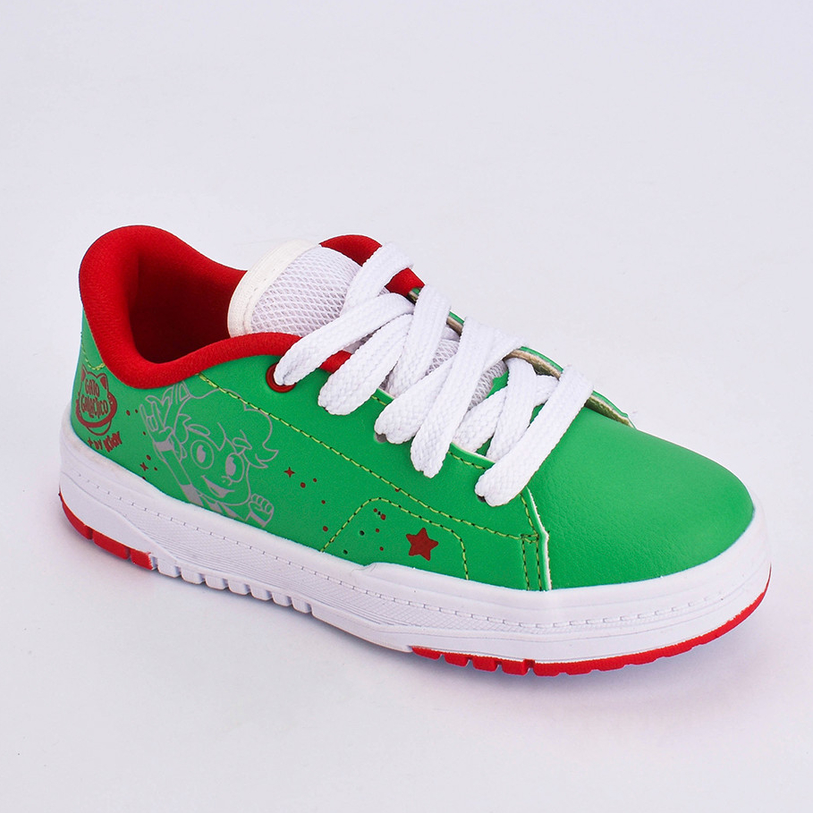 Tênis Infantil Menino Kidy Gato Galáctico K360 Respitec Verde Casual Estiloso Confortável em Oferta na Shopee