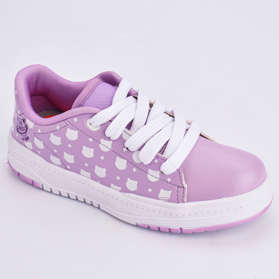 Tênis Infantil Menina Kidy Gato Galáctico K360 Respitec Lavanda Delicado Moderno Confortável Casual