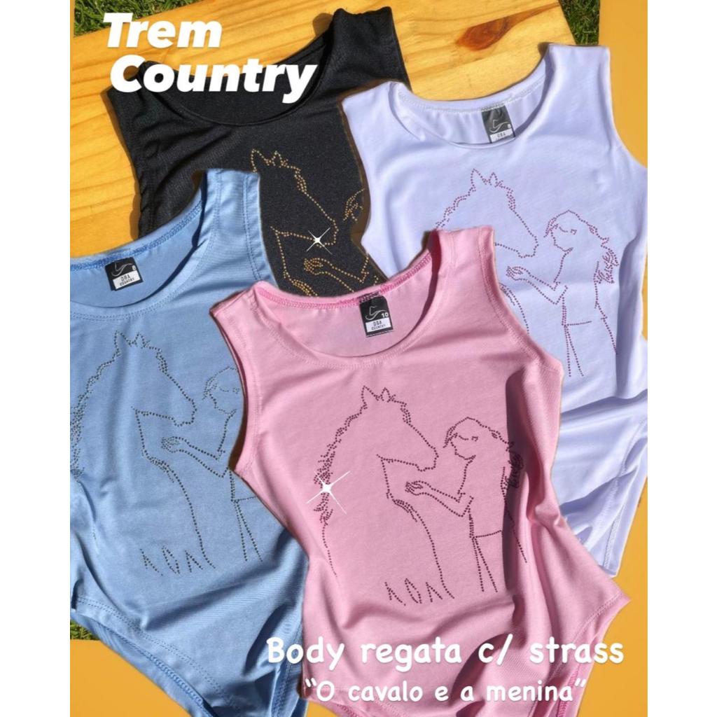 Body Infantil Regata Colorido Strass Brilho Boiadeira Country Cowgirl Menina e Cavalo em Oferta na Shopee