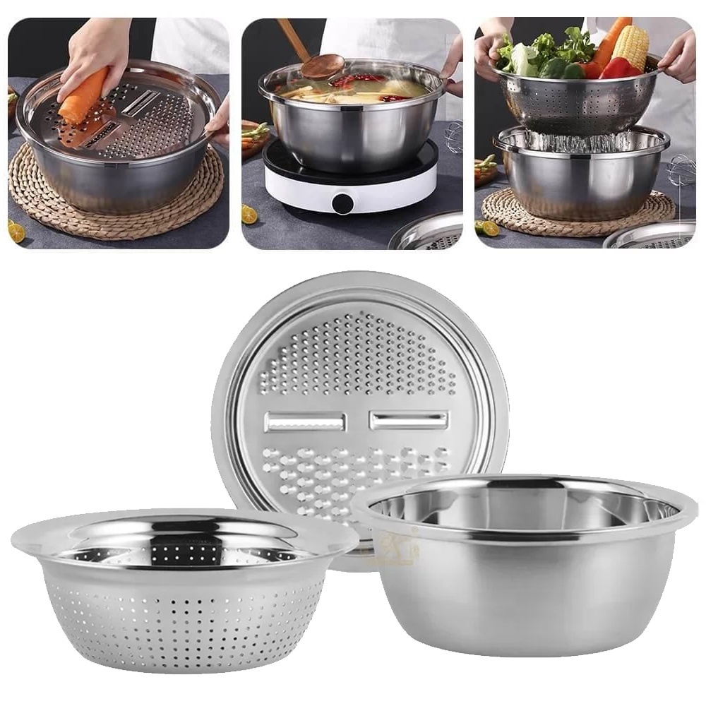 Ralador 4 Em 1 Fatiador Ralador Escorredor de Macarrão Legumes Queijo Manual Cozinha Pronta Entrega