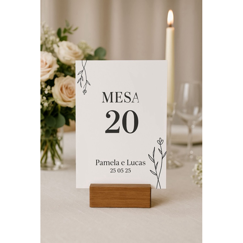 DISPLAY IDENTIFICADOR DE MESA PARA CASAMENTOS, ANIVERSÁRIOS, Não acompanha suporte.