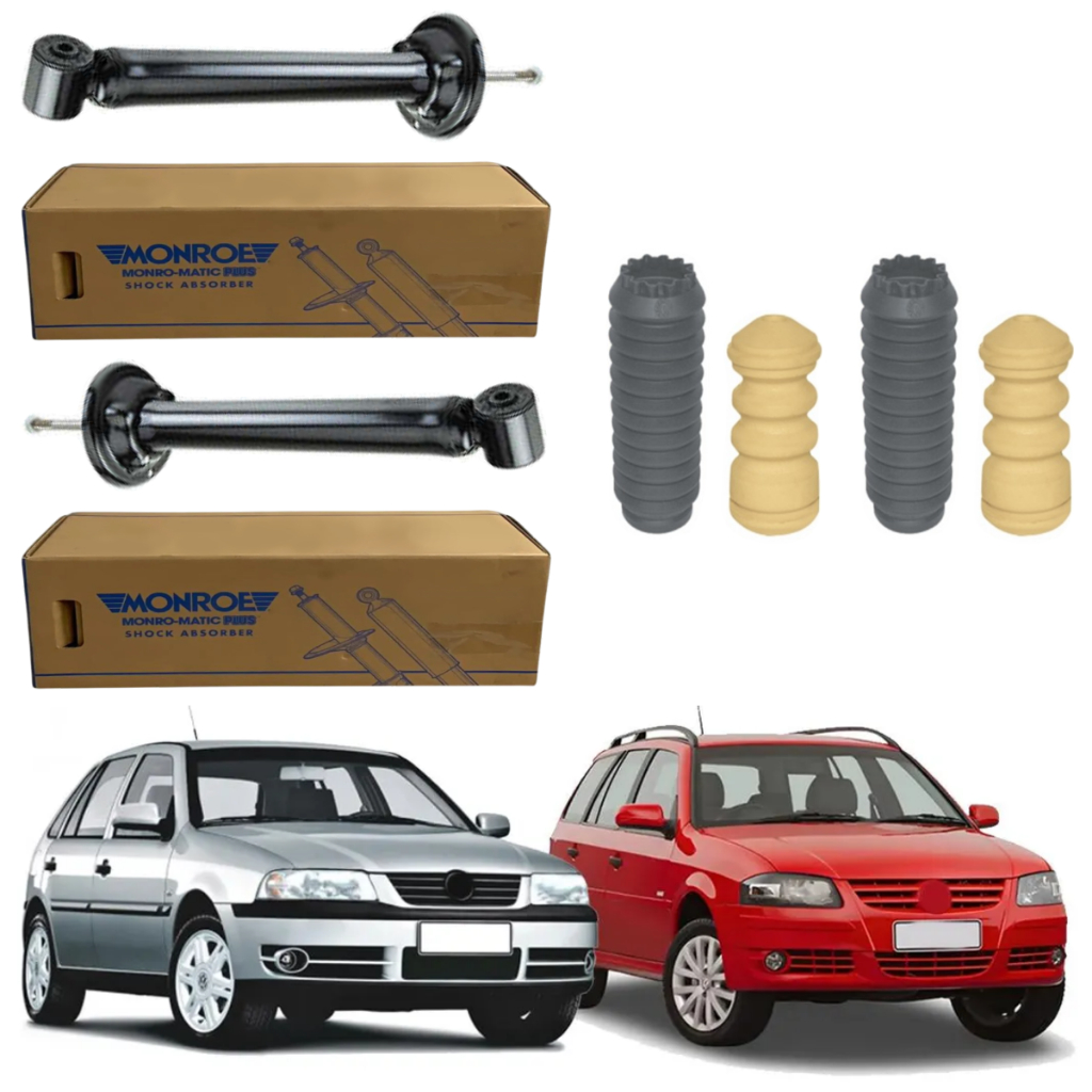 PAR AMORTECEDOR TRASEIRO GOL E PARATI G3 G4 2001 A 2013 ORIGINAL MONROE + KITS