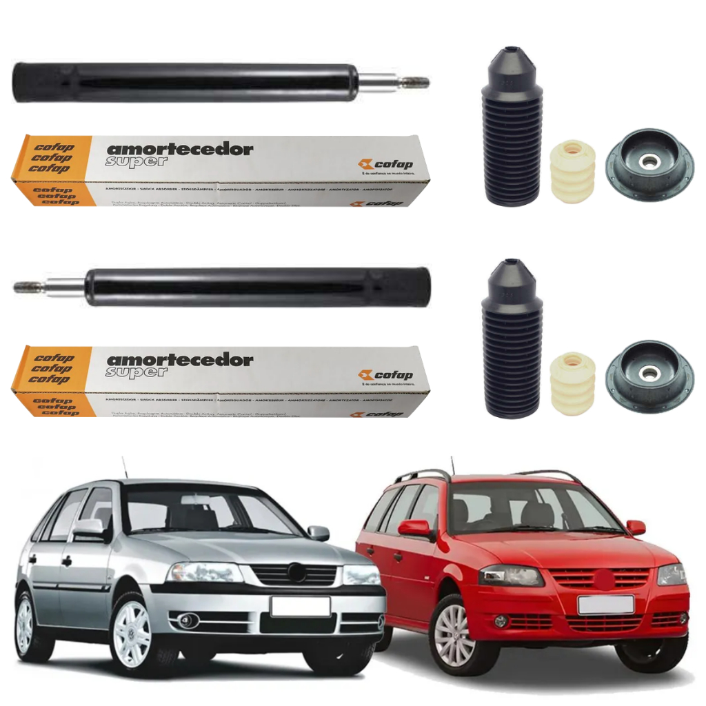 PAR AMORTECEDOR DIANTEIRO GOL E PARATI G3 G4 2001 A 2013 ORIGINAL COFAP + KITS
