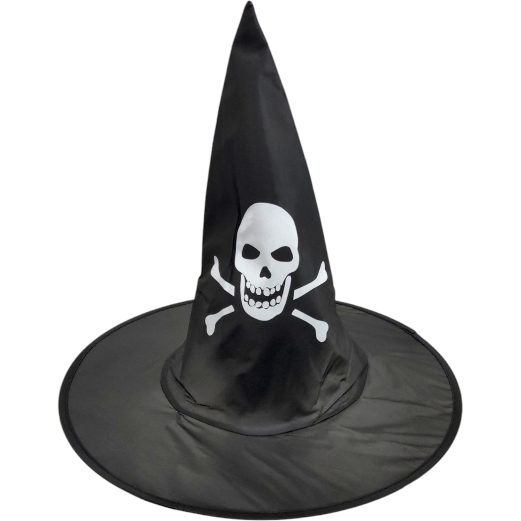 Chapéu De Bruxa Caveira Halloween Carnaval Festa witch hat Fantasia Cosplay Bruxo Infantil Adulto