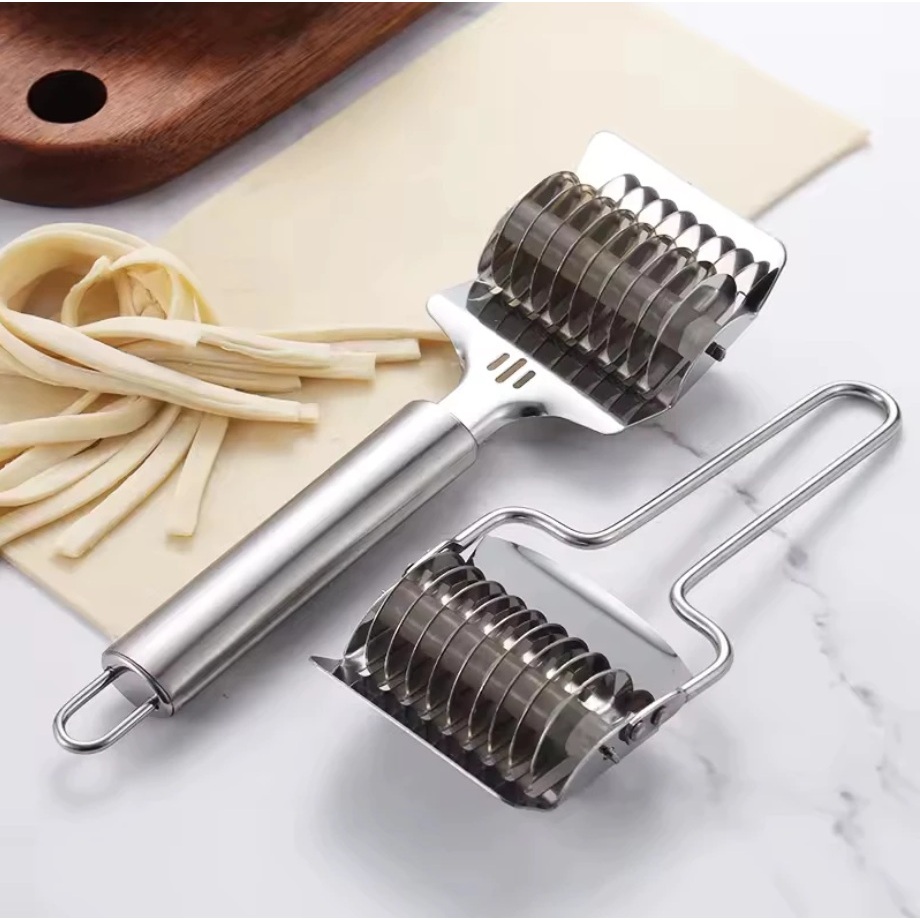 Cortador De Massa Macarrão Caseiro Manual Carretilha Inox