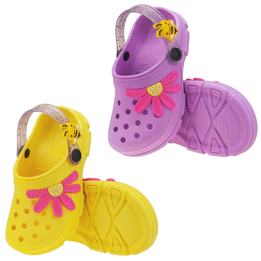 Sandália Babuche Infantil Menina Abelha Flor Glitter Kidstep