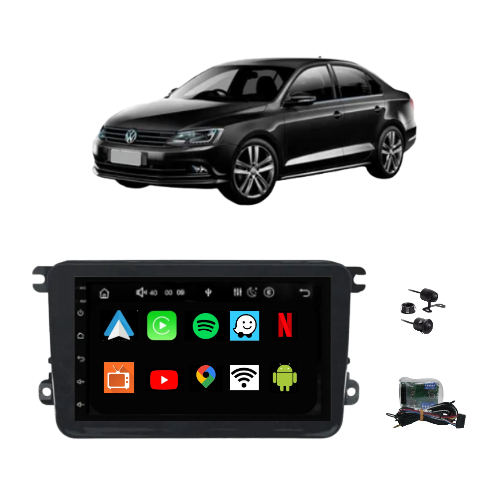 Multimídia Android Jetta 2006 2007 2008 2009 2010 2011 2012 2013 2014 2015 2016 2017 Carplay Tv Gps Mold Interface Câm