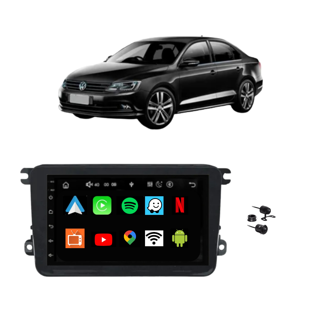 Multimídia Android Jetta 2006 2007 2008 2009 2010 2011 2012 2013 2014 2015 2016 2017 Carplay Tv Gps Mold Câmera