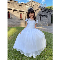 Vestido Longo Dama De Honra Rendado Com Brilho Luxo 4 ao 16