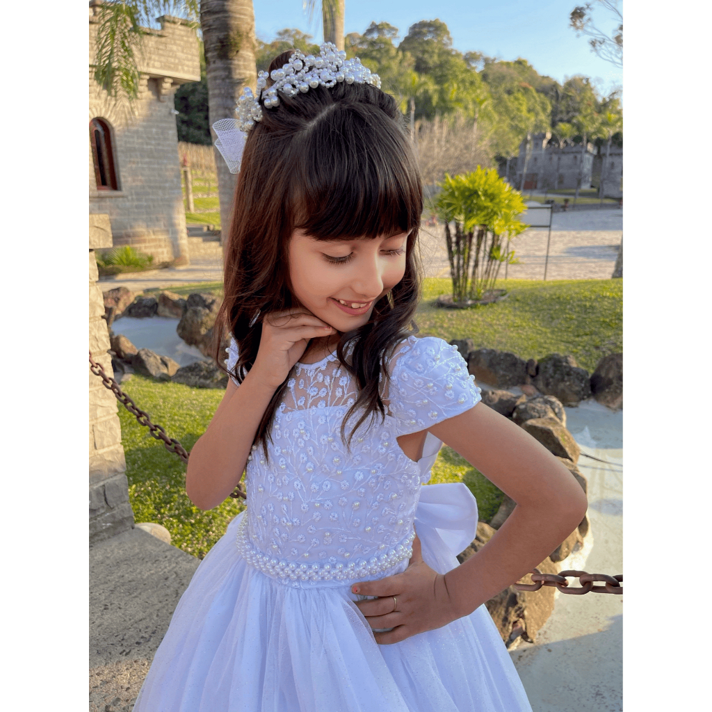 Vestido Longo Dama De Honra Rendado Com Brilho Luxo 4 ao 16 — imagem 2 de 2