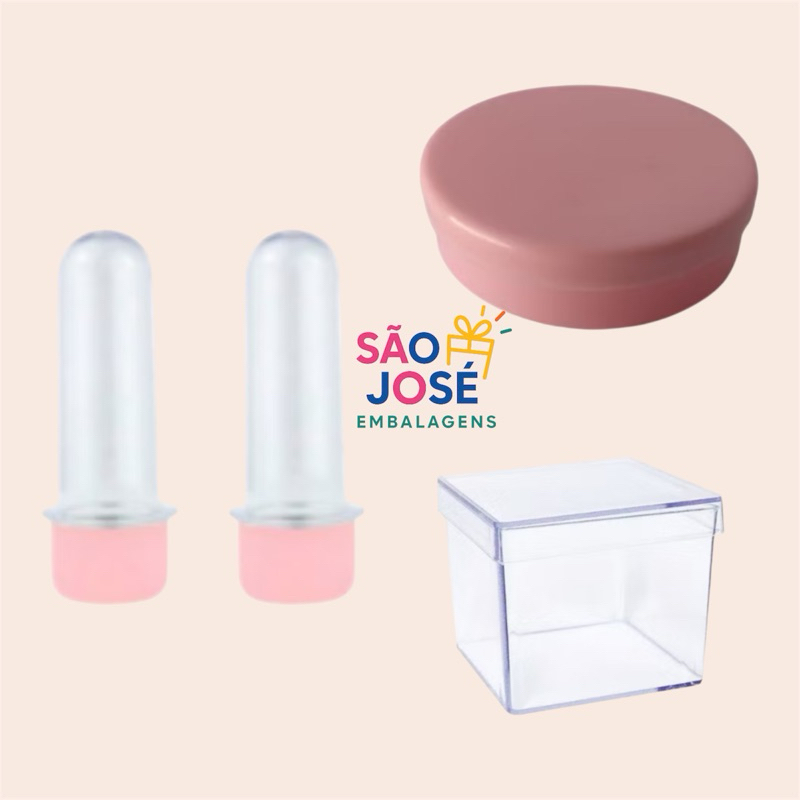 Kit 30 unidades - 10 Tubete 8cm - 10 caixinha 5x5 - 10 latinha 5x1 - lembrancinha
