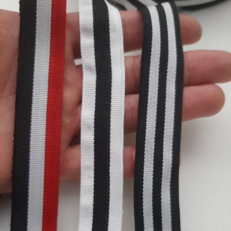 Fita gorgurão listrada / 100% poliéster 2 cm/ rolo com 10mts e 50mts em Oferta na Shopee